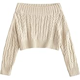 ZAFUL Women V Neck Button Knit Crop Sweaters Batwing Sleeve V Back Ribbed Hem Pullover Sweater