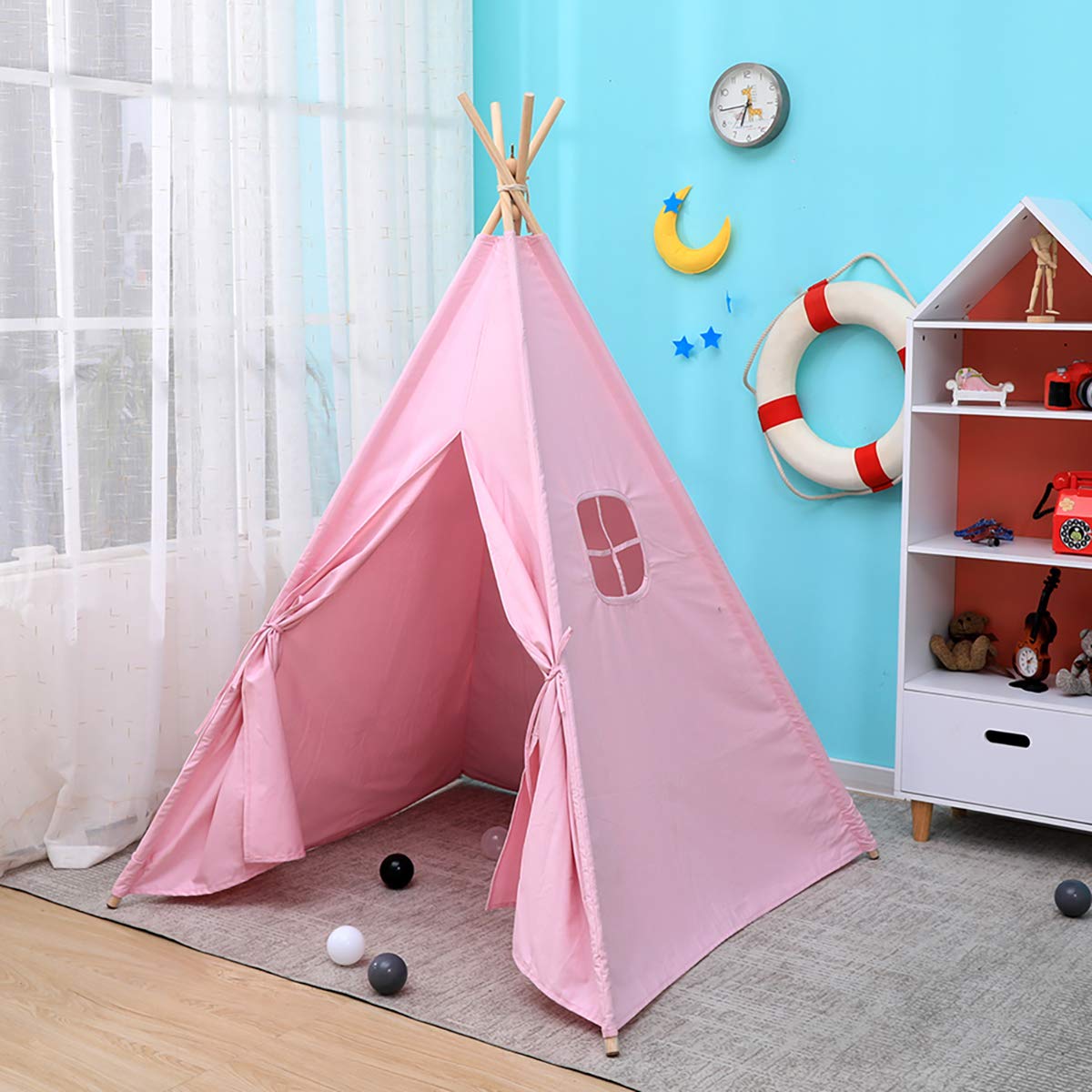 Vanimeu Teepee Tent For Kids Wigwam Play Tent Indoor Floor