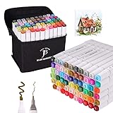 JACK BROWN 48 Colors Alcohol Markers Set with Brush