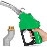 1'' Fuel Nozzle With Hose Swivel &amp; Hook, Max Flow 30GPM, 3-speed Latch Auto Shut Off 19/16"(OD=30mm), Automatic Aluminum Alloy Fuel Nozzle for Gasoline, Diesel, Biodiesel, Kerosene