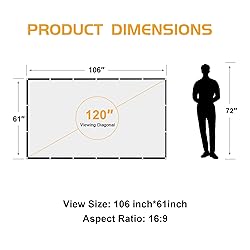 AAJK 120 inch Projector Screen, Foldable Projection