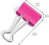 Rapesco 1491 19 mm Foldback Clips Hot Pink Pack of 80 view 4
