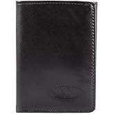 Big Skinny Men's RFID Blocking Tri-Fold Leather Slim Wallet, Holds Up to 25 Cards, Black