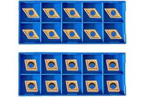 Maclix 10pcs CCMT060204/CCMT21.51+10pcs DCMT070204/DCMT21.51 Carbide Turning Inserts,TISIN Coating, Replacement Inserts for CNC Lathe,CCMT Inserts, DCMT Inserts, for Lathe Turning