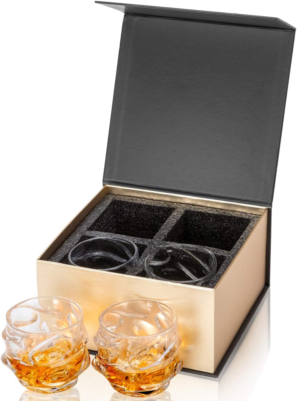 KANARS Whiskey Glasses Set, No-Lead Crystal Whisky Glass 320 ml for Whisky Cocktail, Martini, Bourbon, Tequila, 4-Piece - Image 3