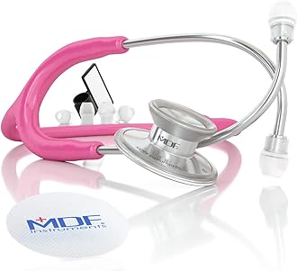 COLMED MDF Acoustica Deluxe Lightweight Dual Head Stethoscope - Free-Parts-for-Life & - Fuchsia (MDF747XP-32)