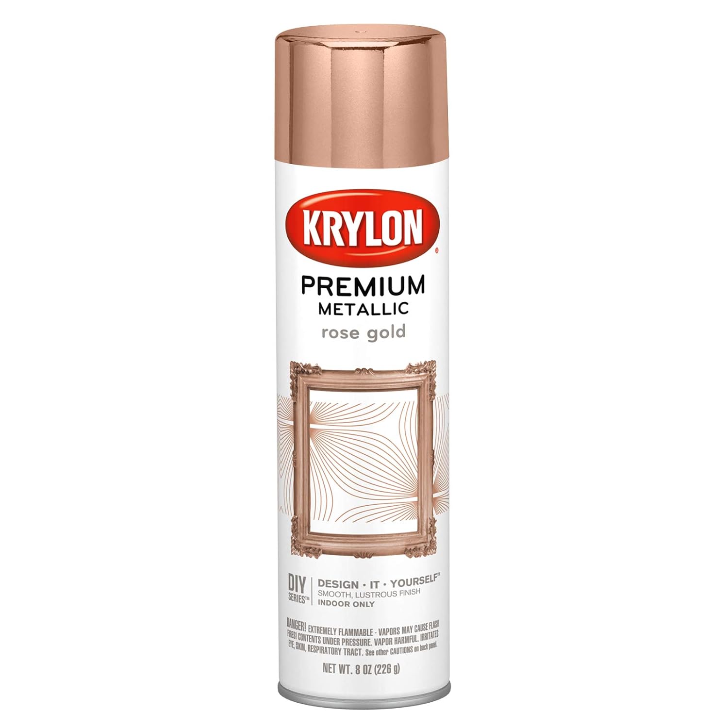 Krylon K01600007 Premium Metallic Aerosol Paint, 8 oz, Rose Gold, 6 1
