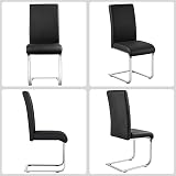 Yaheetech 6-Piece Faux Leather Dining Chairs High Back Black view 4