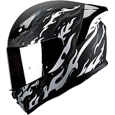 HAX Onix Full Face Motorcycle Helmets for Men Motorbike Helmets with Pinlock Ready DOT Approved Comfortable Fit Matte Black &amp; Silver XL