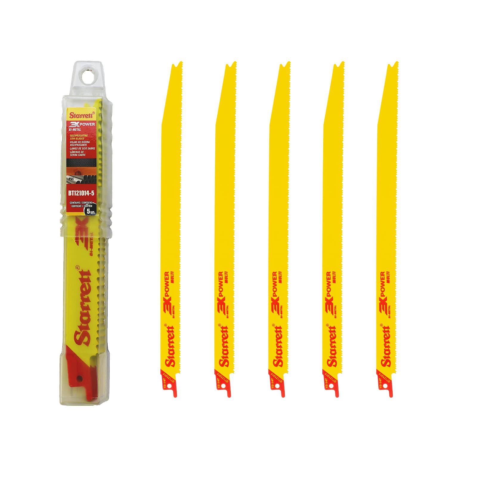 Starrett Multi Purpose Reciprocating Saw Blades 300mm (12-inch) - Pack of 5