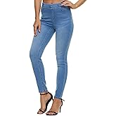 LICTZNEE Jeggings for Women High Waist, Stretchy Jeans Slim Fit Leg Pull on Jean with Pockets, Soft Breathable Cotton Blend