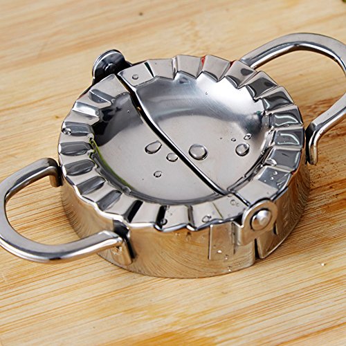 SYSAMA Eco-Friendly Pastry Tools Stainless Steel Dumpling Maker Wraper Dough Cutter Pie Ravioli Dumpling Mould Kitchen Accessories (9.5cm)