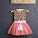 Girls Kids Vintage Lepoard Sleeveless Tulle Skirt Kids Party Dresses (3-4 Years, Lepoard)