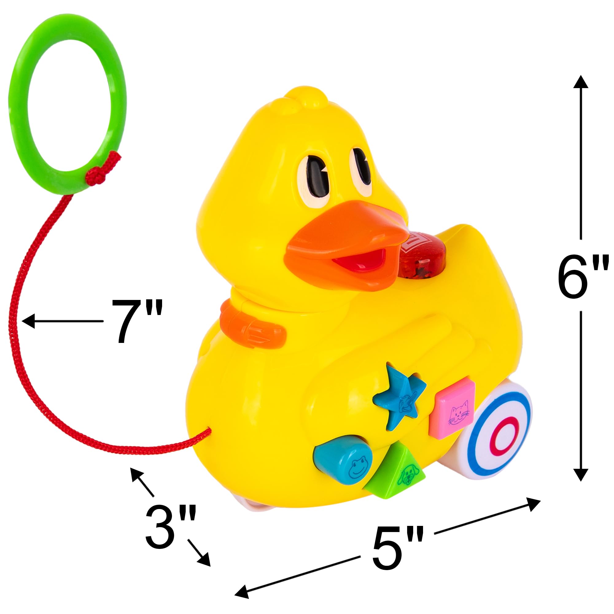 ArtCreativity Musical Walking Duck Pull Toy Yellow Duck Toy for Kids