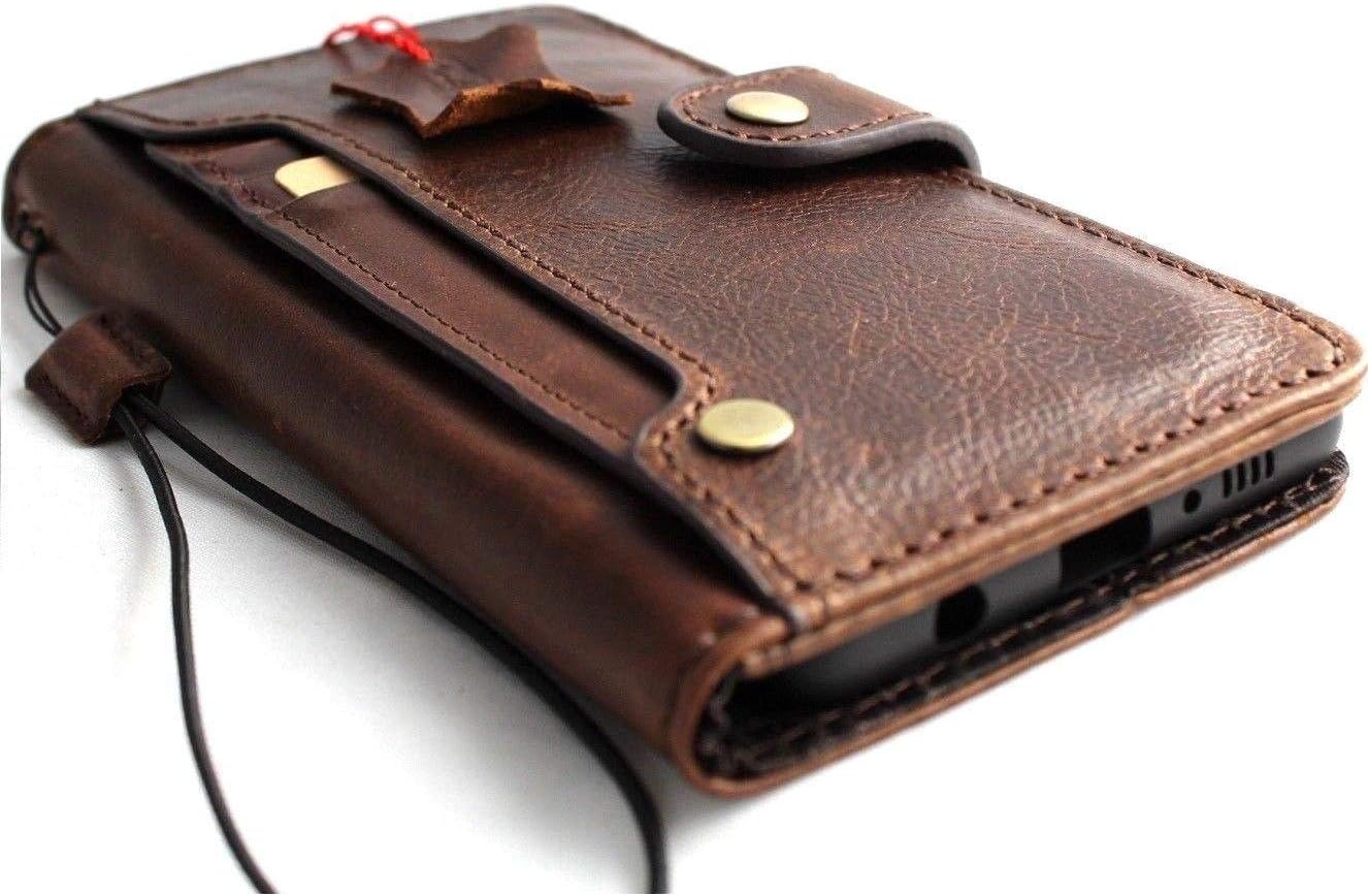 Genuine Leather for Galaxy S10 Plus Book Case Wallet Luxury Cover Wireless Charging Handmade Soft Holder 10 Credit Card Slots Handicraft