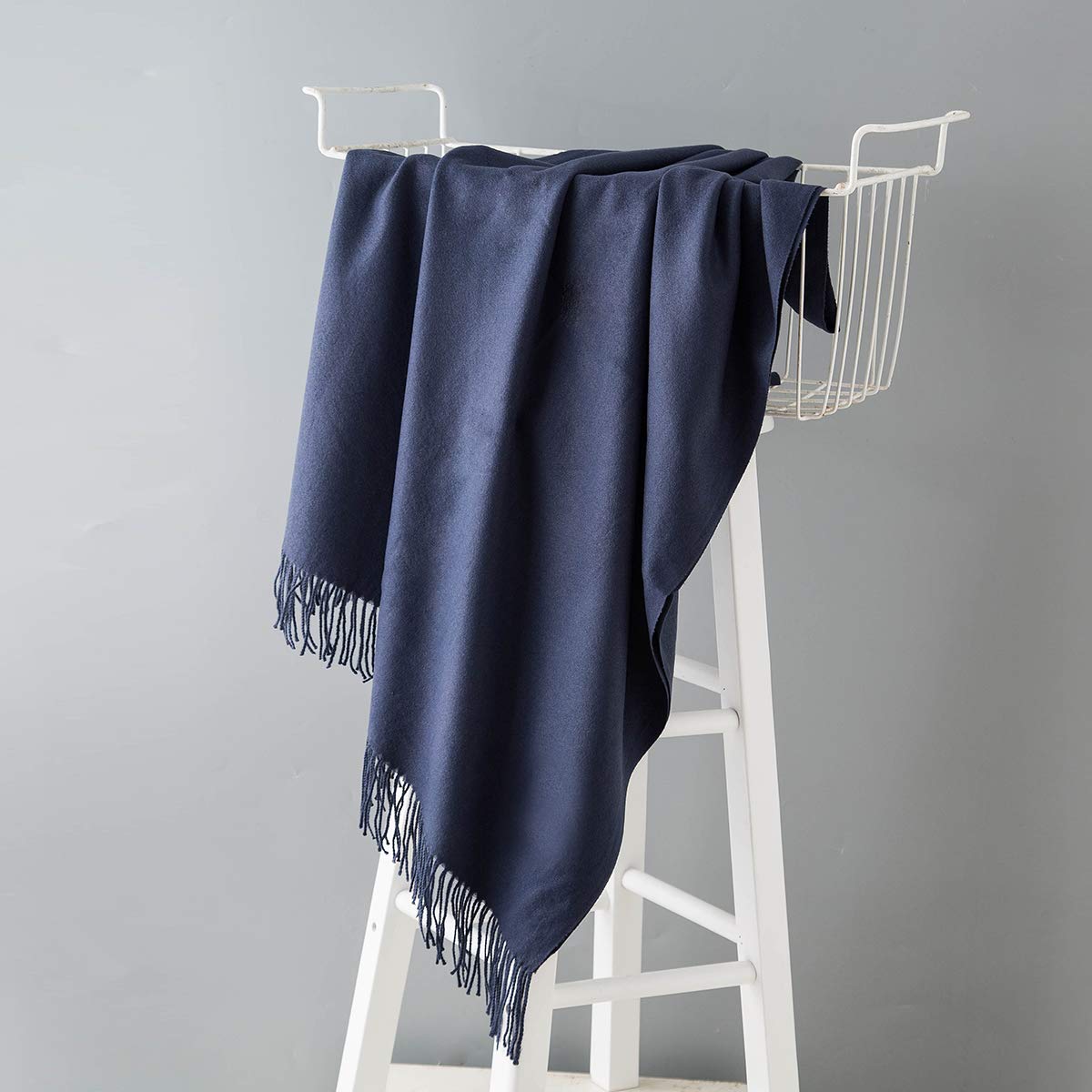 WISH CLUB Pashmina Scarf Cashmere Shawls Wrap Tassel Scarf Women Fringe Scarf