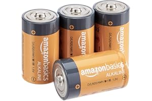�鶹�� Basics 4 Pack D Cell All-Purpose Alkaline Batteries, 5-Year Shelf Life, Easy to Open Value Pack