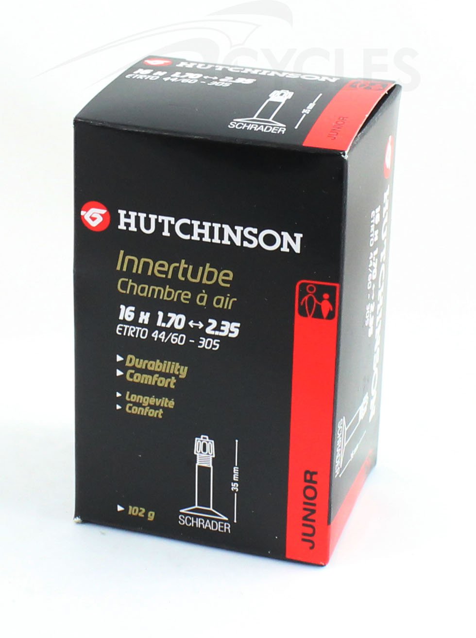 Hutchinson Unisex Adult Inner Tube Black, 350 x 28 to 42 A Balloon