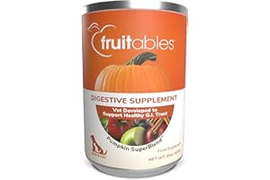 Fruitables Pumpkin Digestive Supplement, Made with Pumpkins for Dogs, Healthy Fiber Supplement for Pet Nutrition, Packed with Superfoods, 15 oz