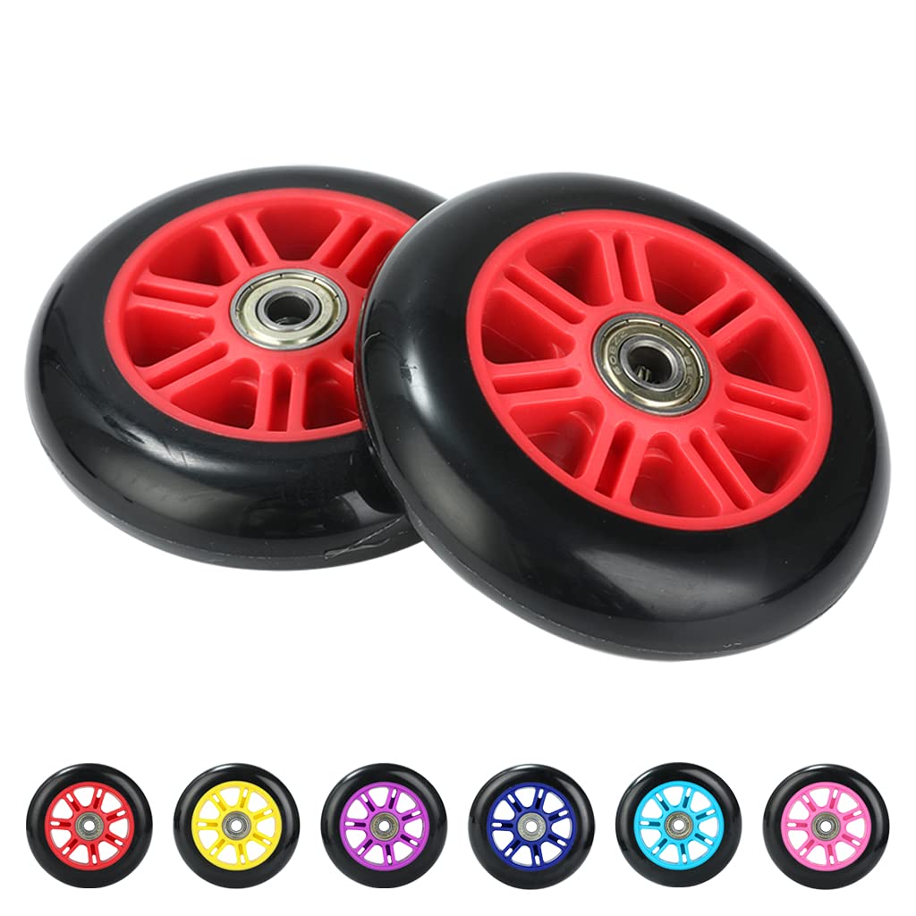 Stunt Scooter Wheels - 100mm (Red, 2 Wheels)