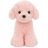 WEIGEDU Pink Puppy Dog Stuffed Animals Plush Toys, Pink Toy Poodle Bichon Frise Maltese Stuffed Dog Plush, for Girls, Kids, Babies, Birthday, Easter, Christmas -12.6 inches