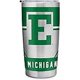 Rico Industries NCAA Eastern Michigan Eagles Standard 20oz Stainless Steel Tumbler with Lid - Great For Coffee, Tea, Water or Cocktails