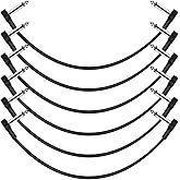 GOGHOST 12 Inch Guitar Patch Cables 6 Pack, 1/4" TS Right Angle Effect Pedal Flat Cables, Pedal Board Patch Cables, Black