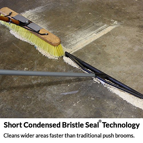 bigWISP, Lightweight Push Broom Best Outdoor Broom for Leaves, Garage and Decks with Bristle Seal Technology (18")