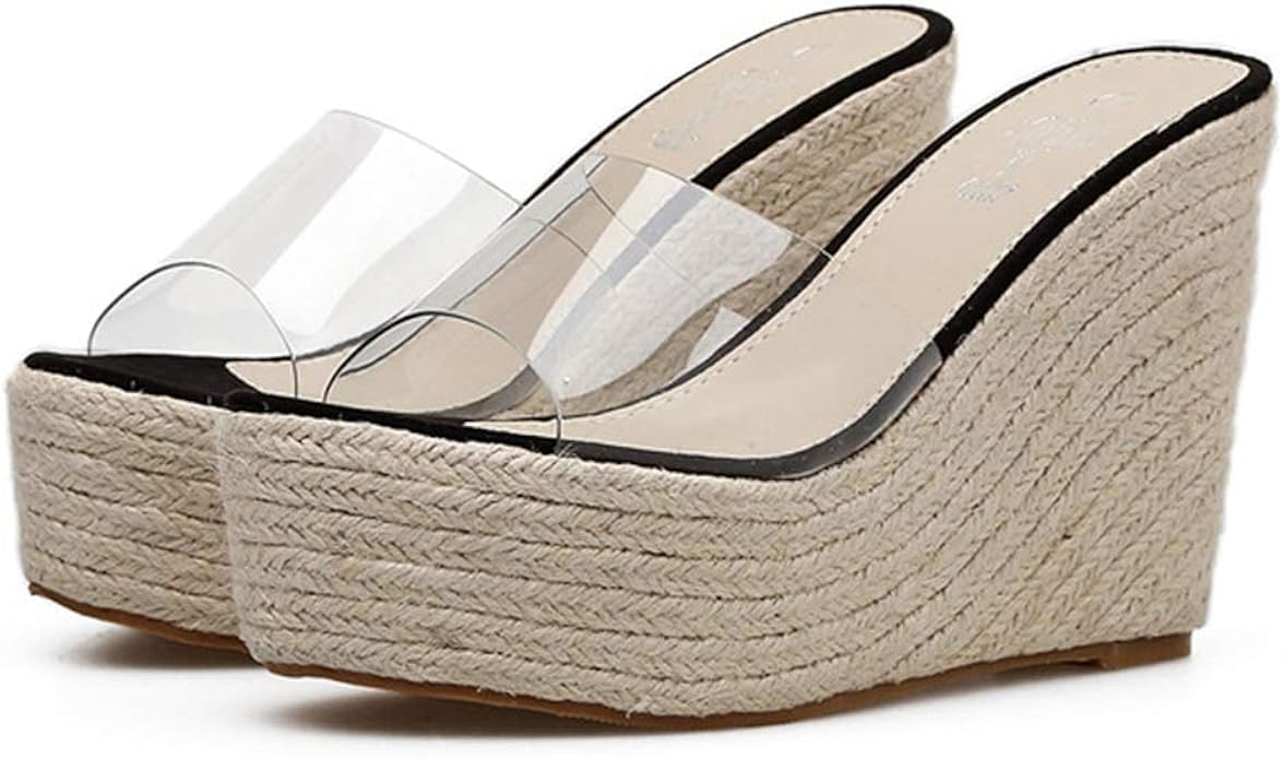 clear wedge espadrilles