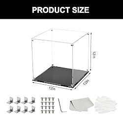 Kcgani 12 Inch Clear Acrylic Case for Display, Cube