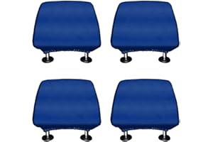 WIRESTER Set of 4 Car Seat Head Rest Cover, Protective Fabric Design Cover Decoration for All Cars - Solid Color, Cute Pattern Design