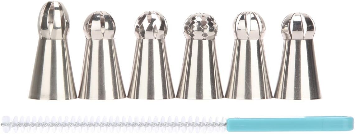 Korlin Russian Ball Piping Nozzles/Tips and Brush Set of 7