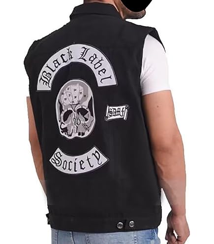 JILDISH Black Label Biker Society Real Leather Vest | BLS Skull