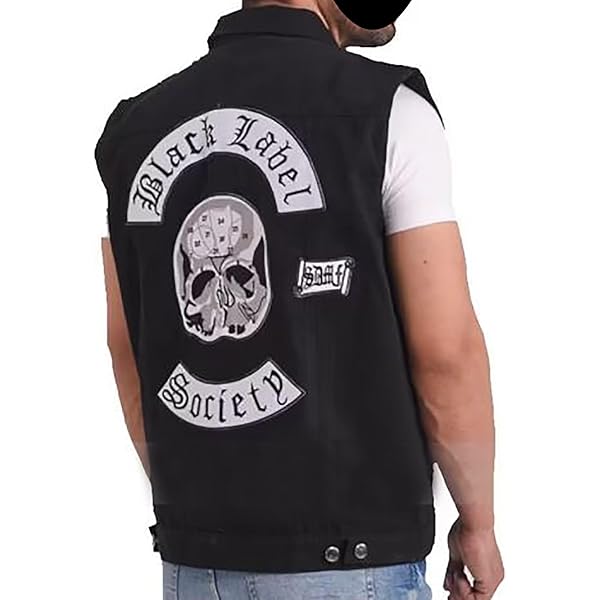 JILDISH Black Label Biker Society Real Leather Vest | BLS Skull