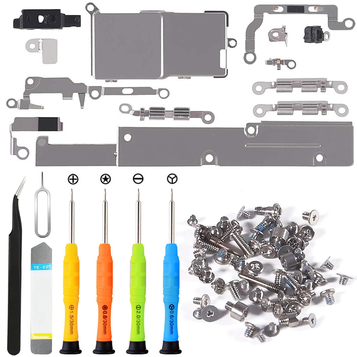 ZHUROUPU Internal Bracket Replacement Parts Metal Plate Cover Parts Bracket Repair Compatible with for iPhone 12 Pro 6.1", Including Full Internal Screw Set, and Repair Tool Kit