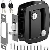 WELLUCK RV Door Lock Replacement with Paddle Deadbolt, 100% Metal Camper Door Latch Handle Lock, RV Entry Door Lock for Campe