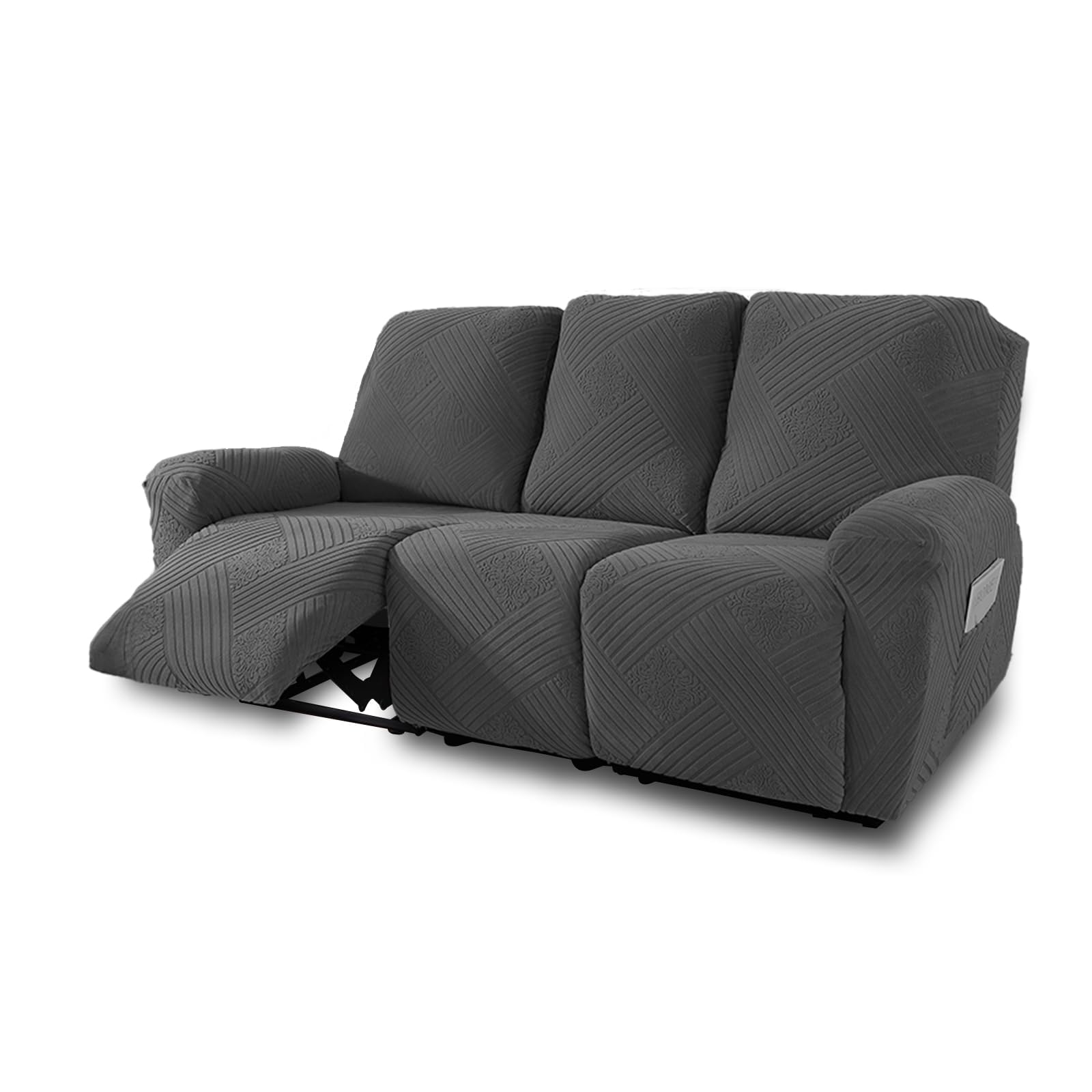 Photo 1 of NORTHERN BROTHERS Recliner Couch Cover, Stretch Recliner Sofa Covers 3 Seater, Machine Washable Reclining Couch Covers, Furniture Protector Sofa Recliner Cover for Dog Kid, Dark Gray