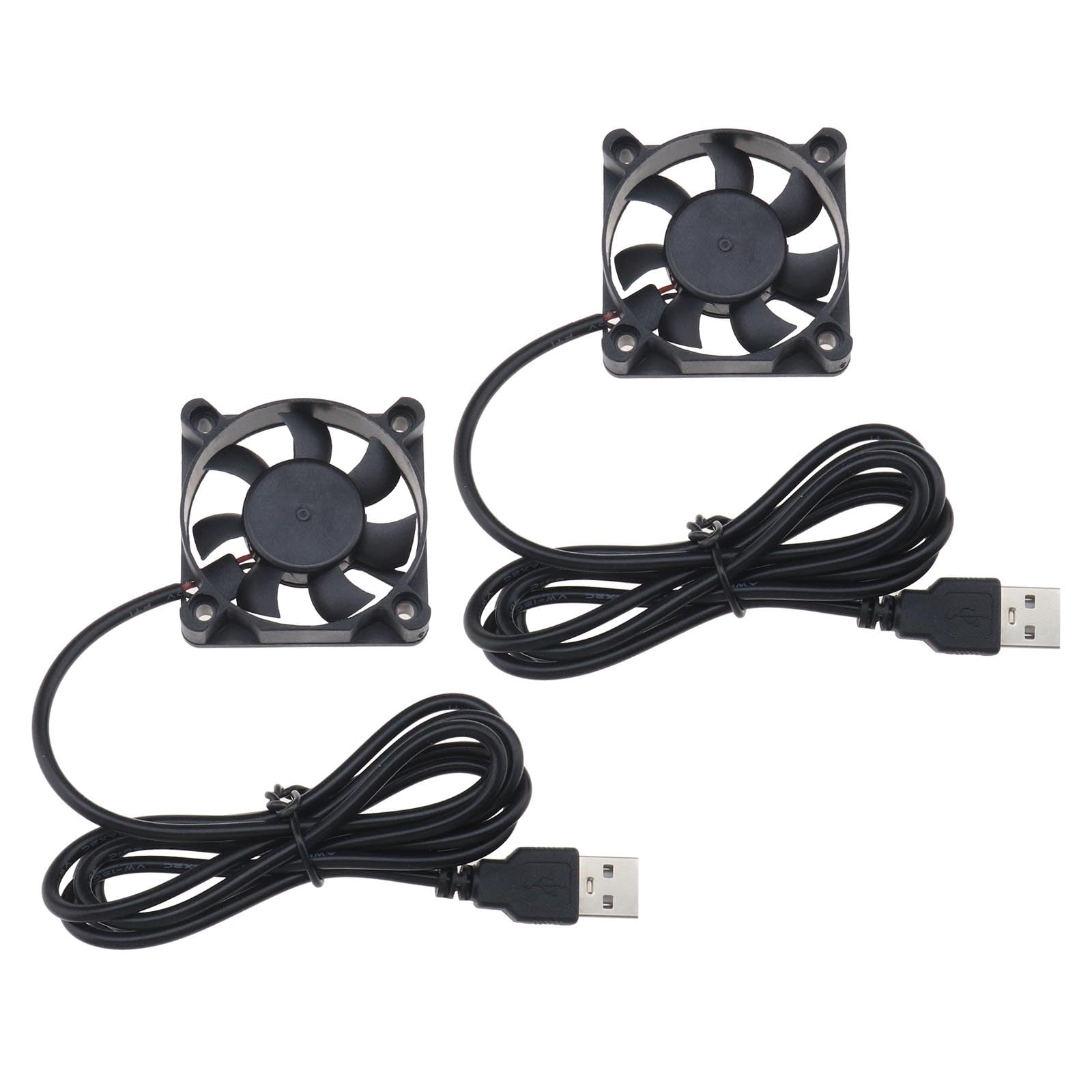 EMSea 2PCS USB Brushless Cooling Fan DC 5V 0.13A 50mm x 50mm 5200RPM for Computer Game Console DVR Router 1.2 Meters Cable Length