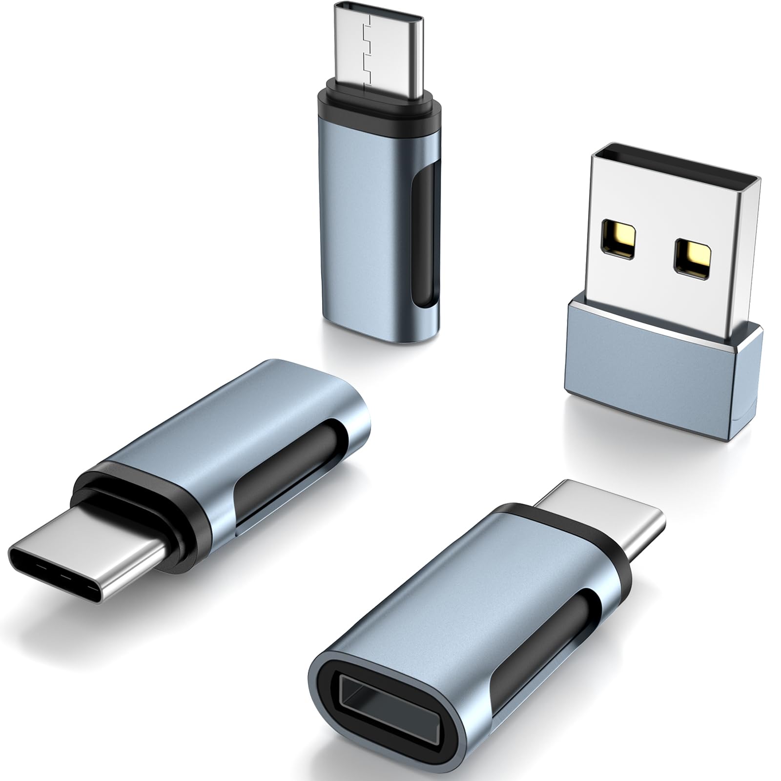 Lig-htn-ing to USB-C adapter, Lig-htn-ing female to USB C male adapter, suitable for data transfer and fast charging on Phone 15/15 Plus/15 Pro Max, Pad, and other C-type devices - OTG not supported.