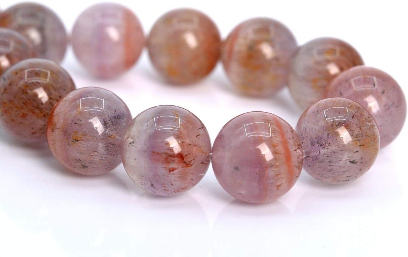 OutletBestSelling Beadwork Art Crafts 10MM Genuine Natural Auralite 23 Cacoxenite Beads Grade A Round Loose Beads 7.5"
