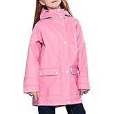 maoo garden Girls Rain Jackets Kids Waterproof Raincoat Lightweight Floral Lining Spring Windbreaker
