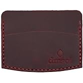 Handmade Minimalist 100% Genuine Leather Card Holder – Premium Slim Handmade Card Holder for Everyone No Machine Artisan Craft Durable Everyday Carry Cardholder Gift For Everyone. (Burgundy)