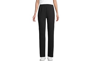 Lands' End Women's Relaxed Fit Sport Knit High Rise Pants - Soft Cotton Pull-On with Elastic Waist