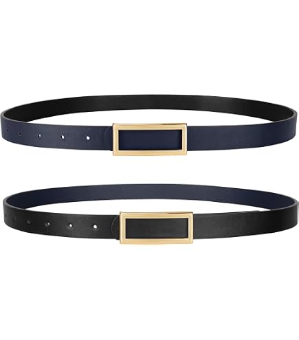 Amazon.com: JaGely 5 Pcs Women Skinny Leather Belts Thin  display picture 1