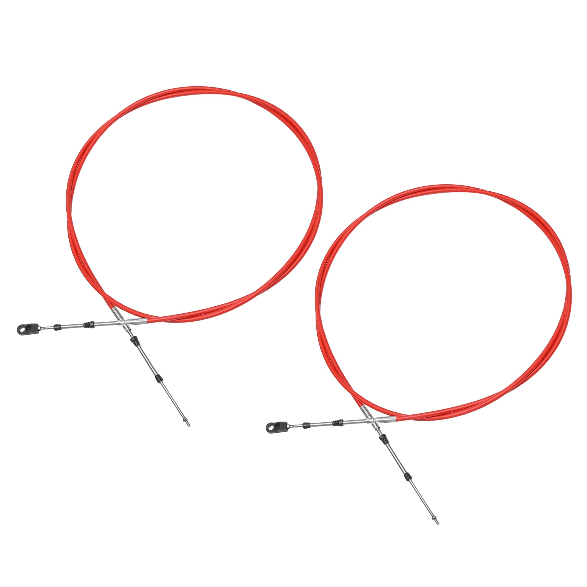 X AUTOHAUX 2 Pcs 300cm 10FT 33C/3300 Marine Boat Throttle Control Cable Red