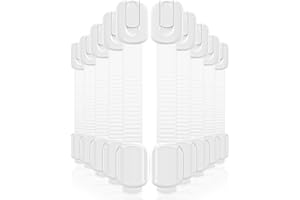 ROOCICKEE 10 Pack Cabinet Locks Baby Proofing, Child Proof Cabinet Locks with 3M Adhesive - Easy Installation with Adjustable Straps, Multi-Purpose Child Safety Latches for Drawers Fridge Trash Cans Toilets