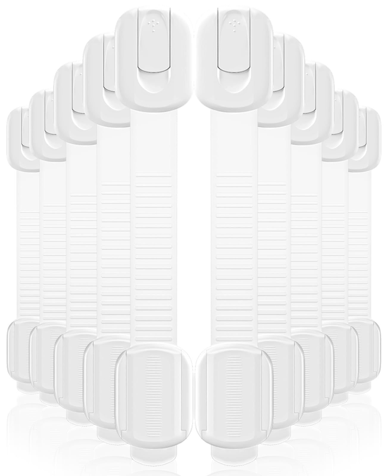 Photo 1 of 10 Pack Cabinet Locks Baby Proofing, Child Proof Cabinet Locks with 3M Adhesive - Easy Installation with Adjustable Straps, Multi-Purpose Child Safety Latches for Drawers Fridge Trash Cans Toilets