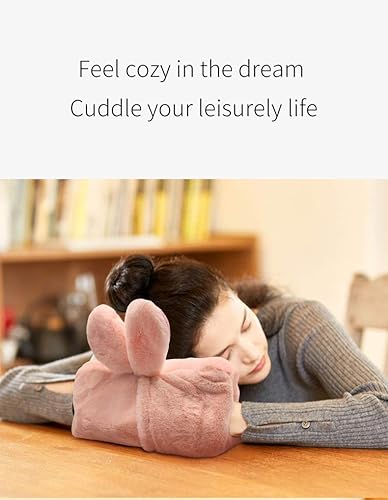 Milkycat Cute Hot Water Bottle with Soft Cover，Portable