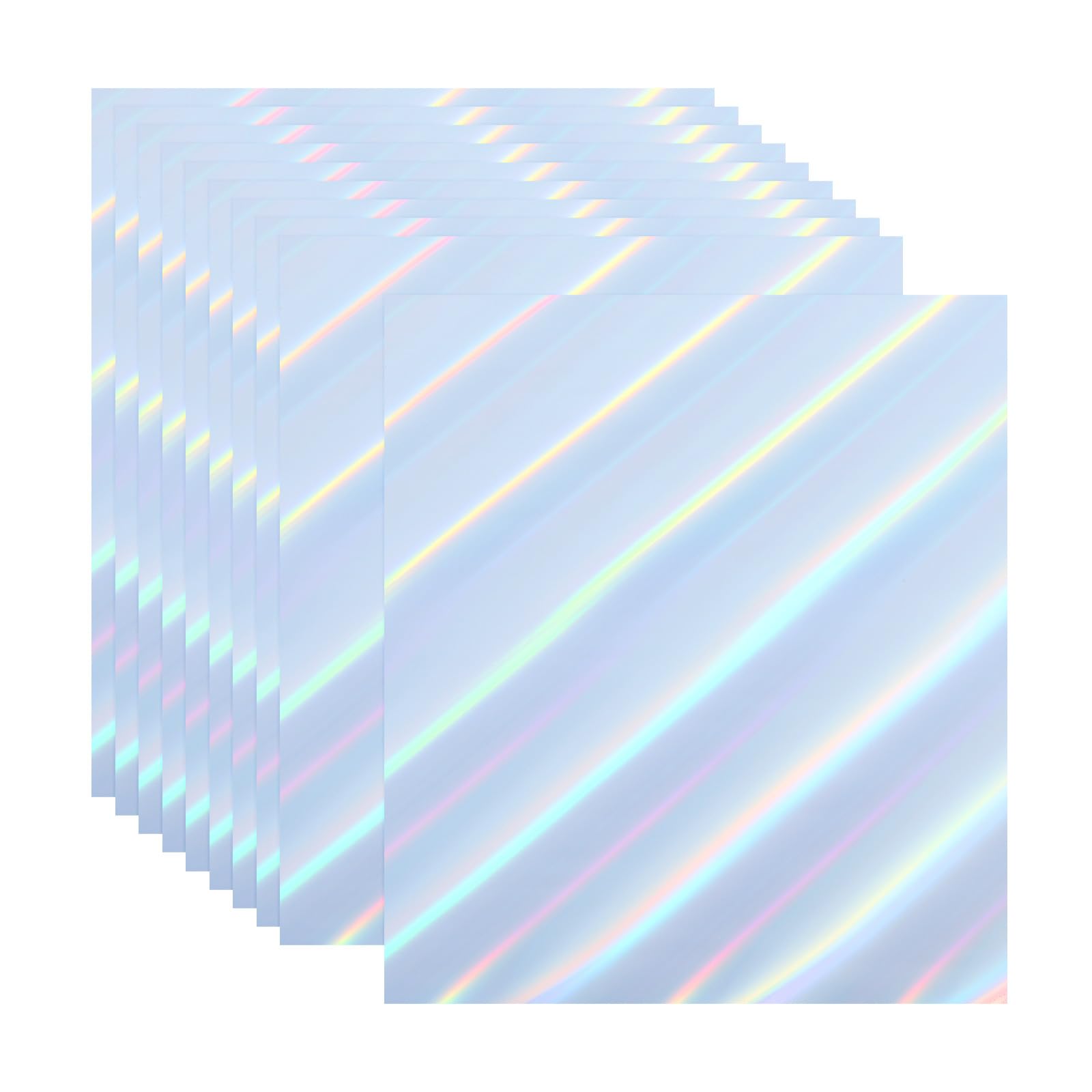 PATIKIL 11.7x8.2 Printable Holographic Sticker Paper, 20Pcs A4 Vinyl Sticker Paper Holographic Glossy Rainbow Waterproof Sticker Paper for Inkjet Laser Printer, Inclined Light Style