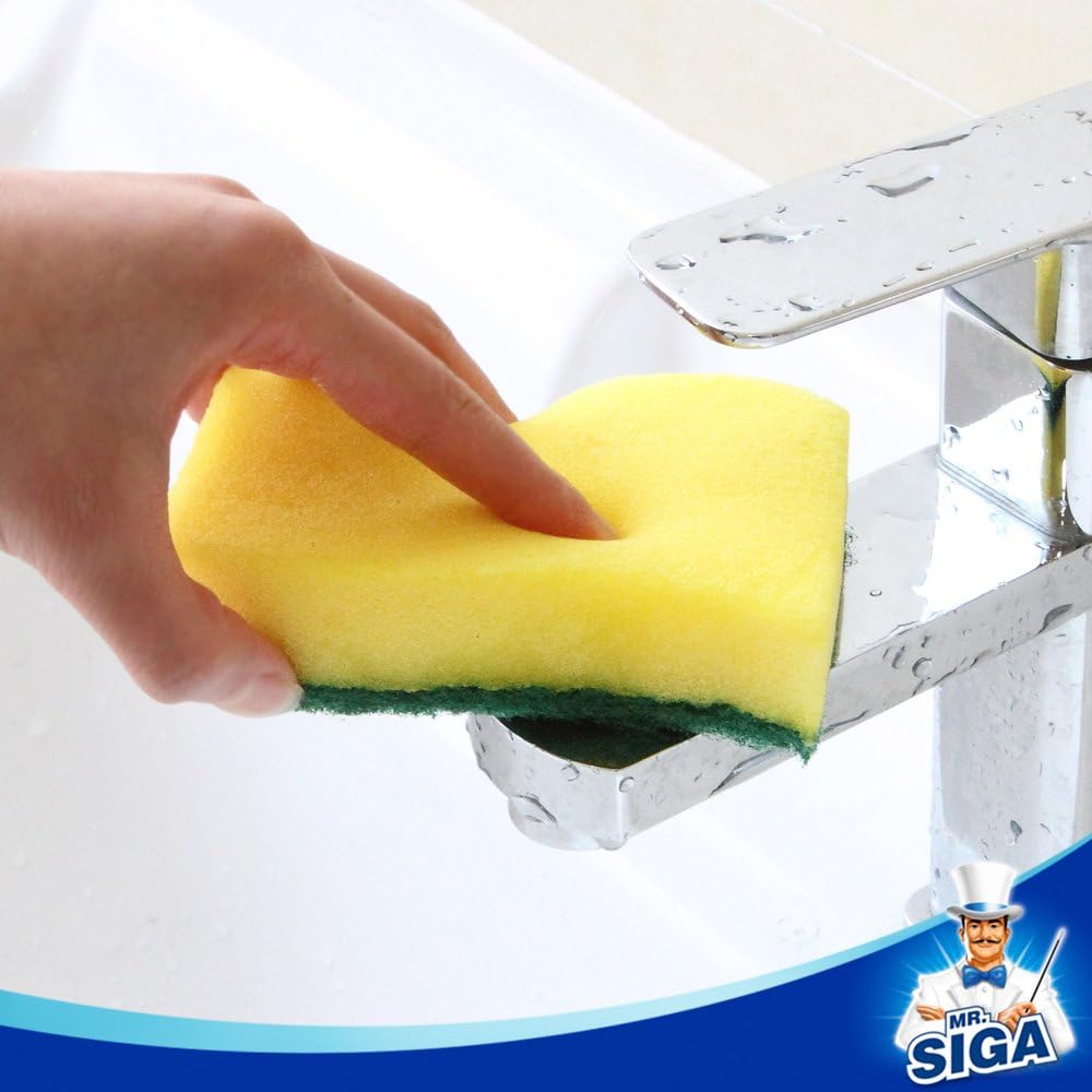 MR. SIGA Heavy Duty Scrub Sponge, 24 Count, Size:11 x 7 x 3cm, 4.3" x 2.8" x 1.2": Home & Kitchen